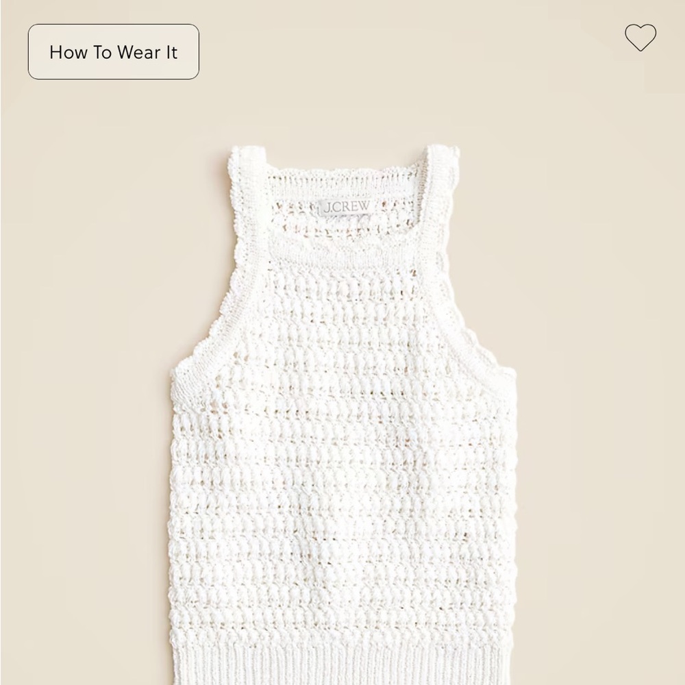 J. Crew Ivory Crochet Sleeveless Top